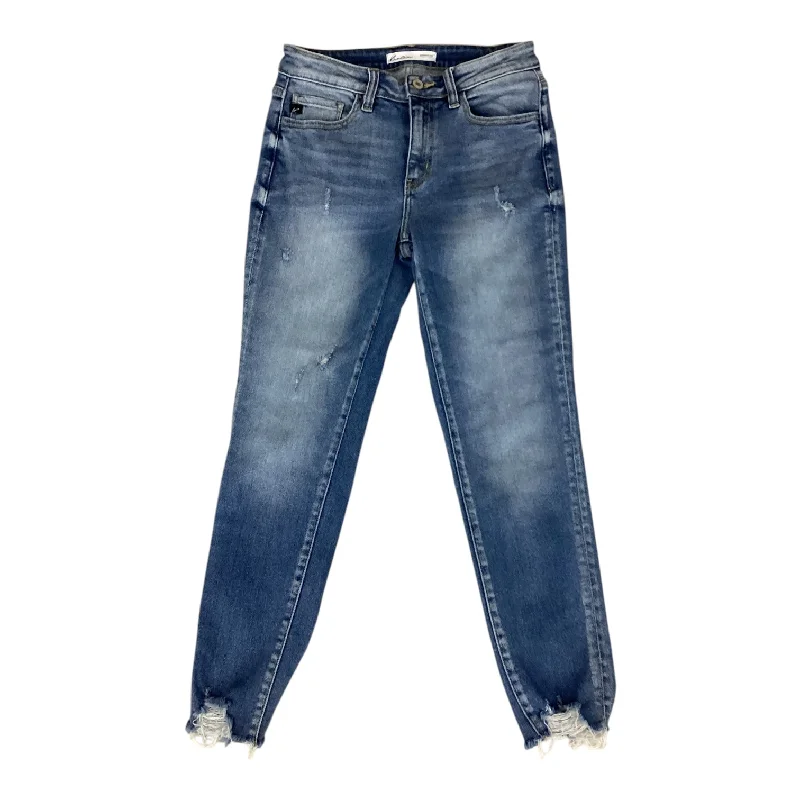Ethnic Style Jeans Skinny By Kancan In Blue Denim, Size: 4