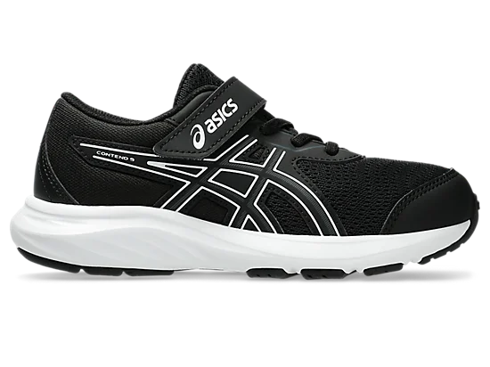 Cozy Fashions ASICS JUNIOR CONTEND 9 PS BLACK/WHITE RUNNING SHOE