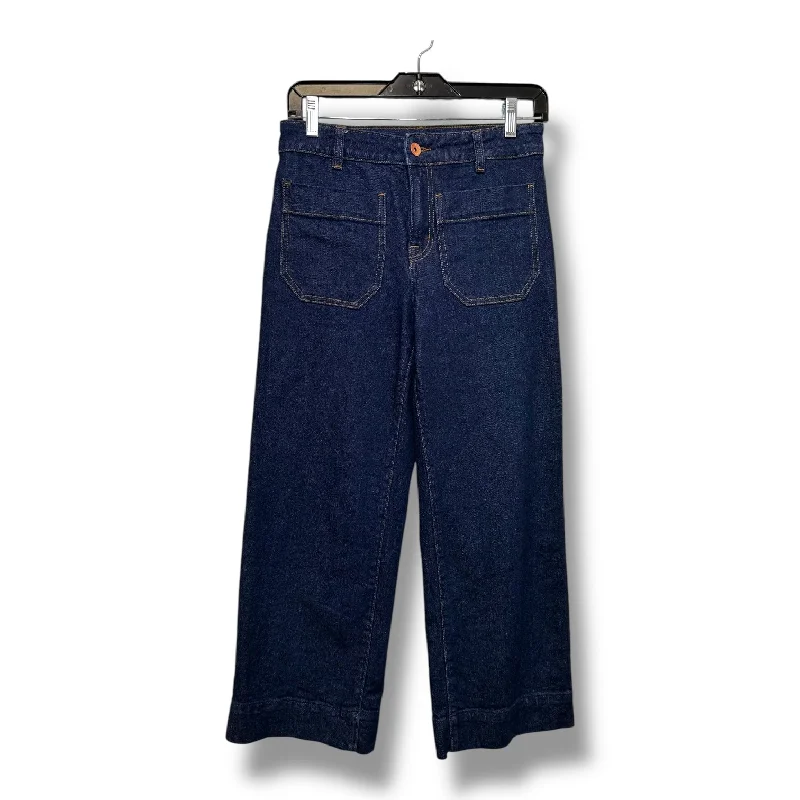 Lounge Wear The Marine Crop Standard Rise Wide Jeans Wide Leg By Sanctuary In Blue Denim, Size: 2 Lounge Wear The Marine Crop Standard Rise Wide Jeans Wide Leg By Sanctuary In Blue Denim, Size: 2