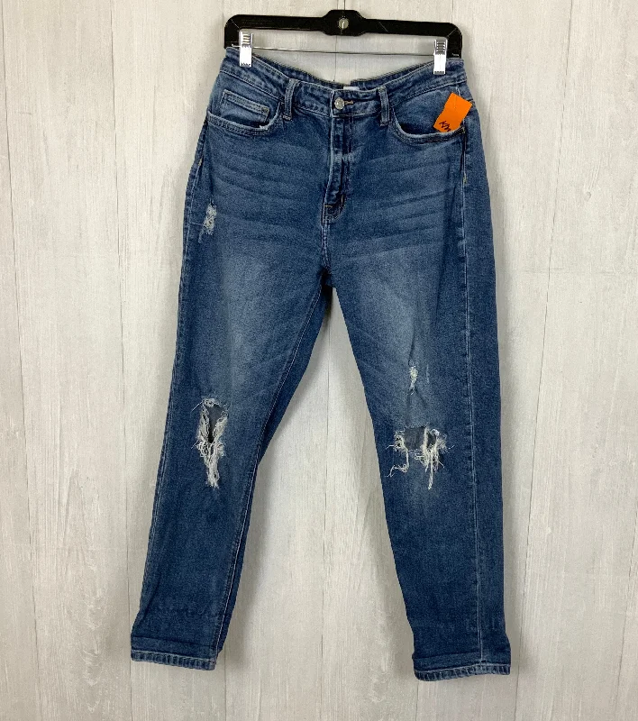 Elegant Series Jeans Straight By Flying Monkey In Blue Denim, Size: 10