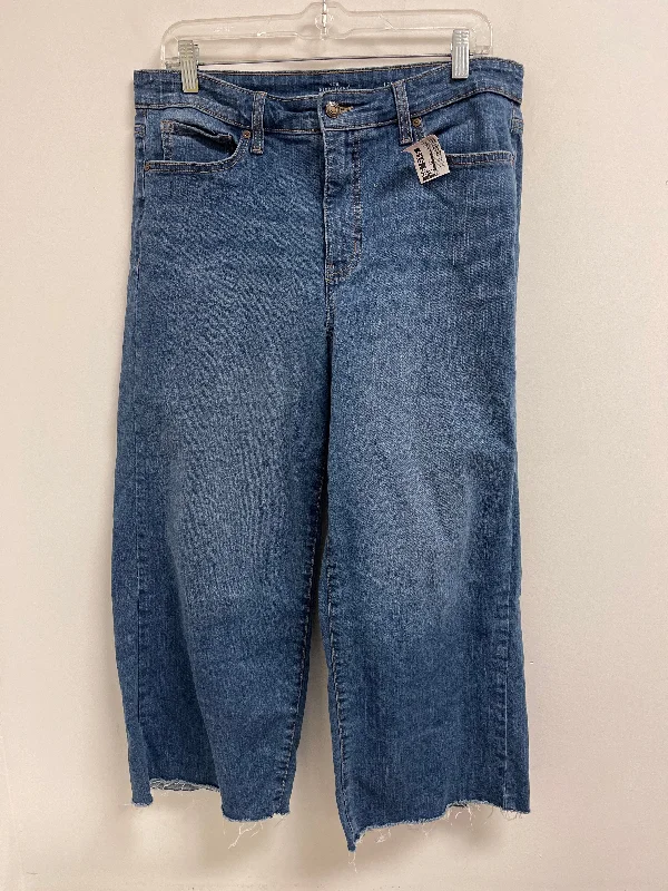 Fashion And Simplicity Jeans Wide Leg By New Directions In Blue Denim, Size: 12