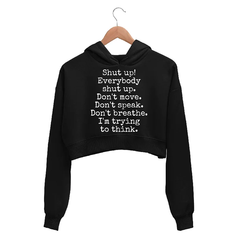 Lounge Wear Sherlock Crop Hoodie - Shut Up