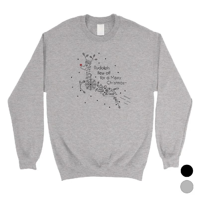 Soft Trends Line Art Rudolph Unisex Crewneck Sweatshirt