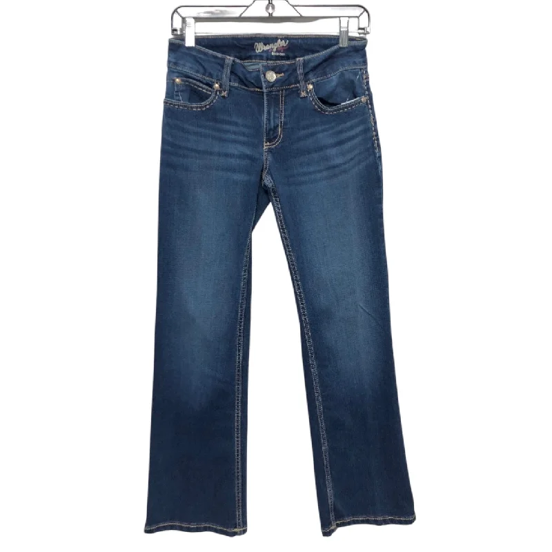 Effortless Comfort Jeans Boot Cut By Wrangler In Blue Denim, Size:4