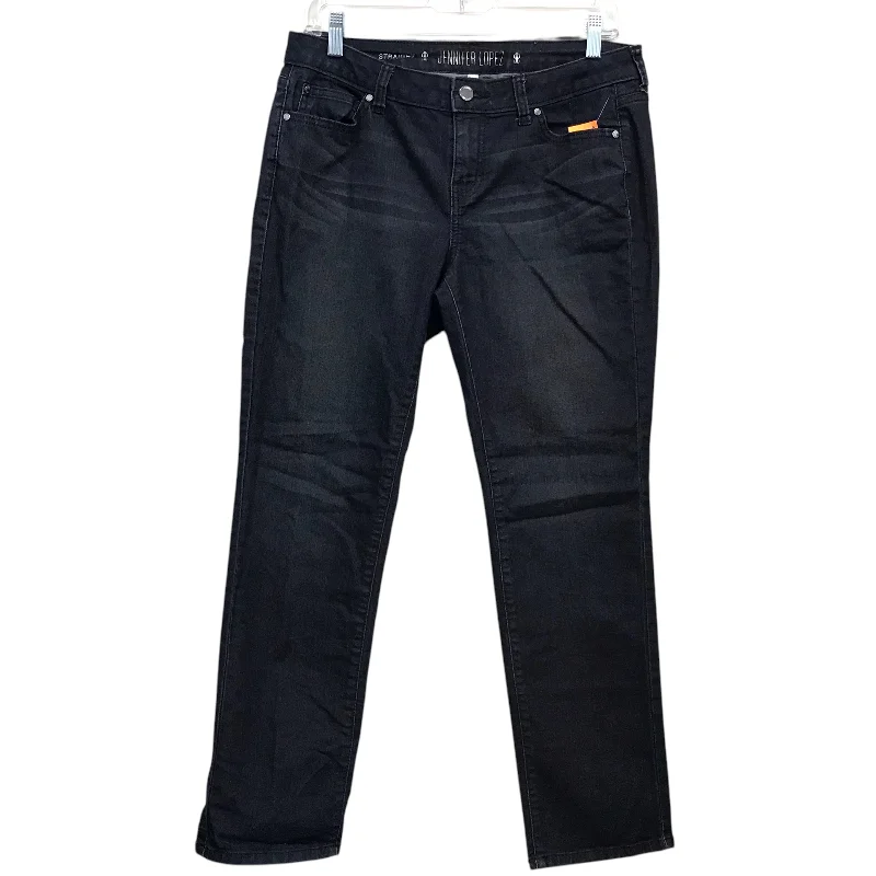 Sporty Elegance Jeans Straight By Jennifer Lopez In Blue Denim, Size:8