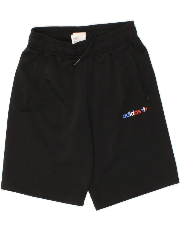 Lively And Youthful ADIDAS Boys Sport Shorts 9-10 Years Black Polyester