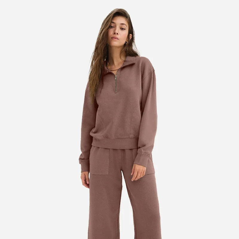 Fresh And Fashionable Organic Fleece Quarter Zip Sweatshirt