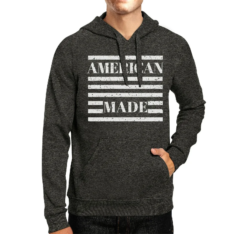 Simple Looks American Made Unisex Grey Hoodie Cute 4th Of July Design Hoodie