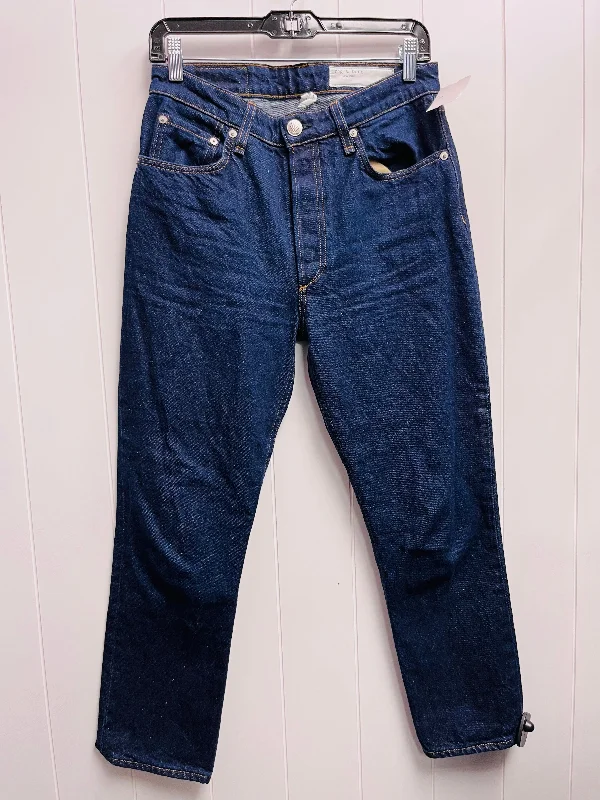 Luxury And Elegant Jeans Straight By Rag & Bones Jeans In Blue Denim, Size: 4