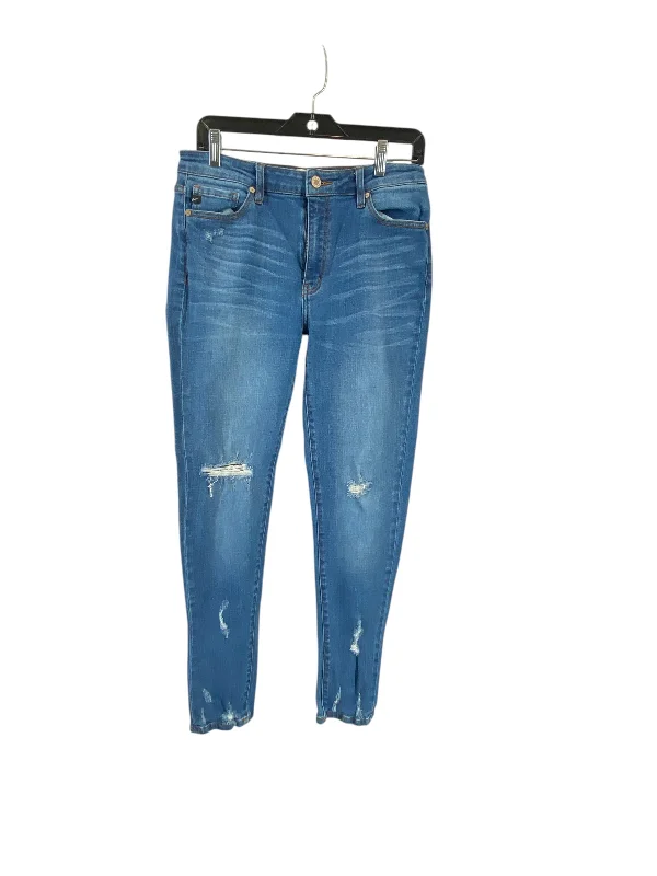 Mid-length Style Jeans Skinny By Kancan In Blue Denim, Size: 30