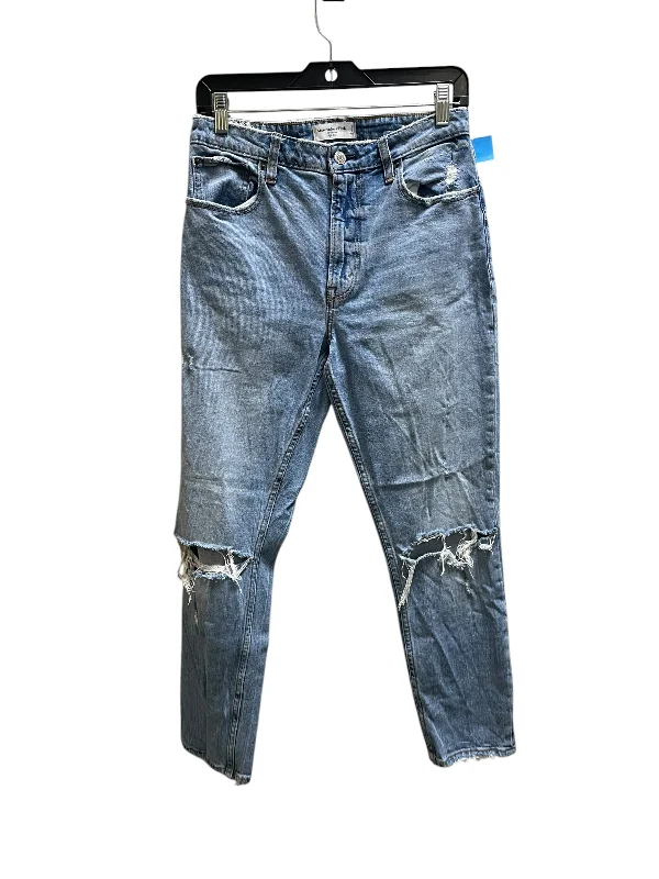 Customized Version Jeans Boot Cut By Abercrombie And Fitch In Blue Denim, Size: 6