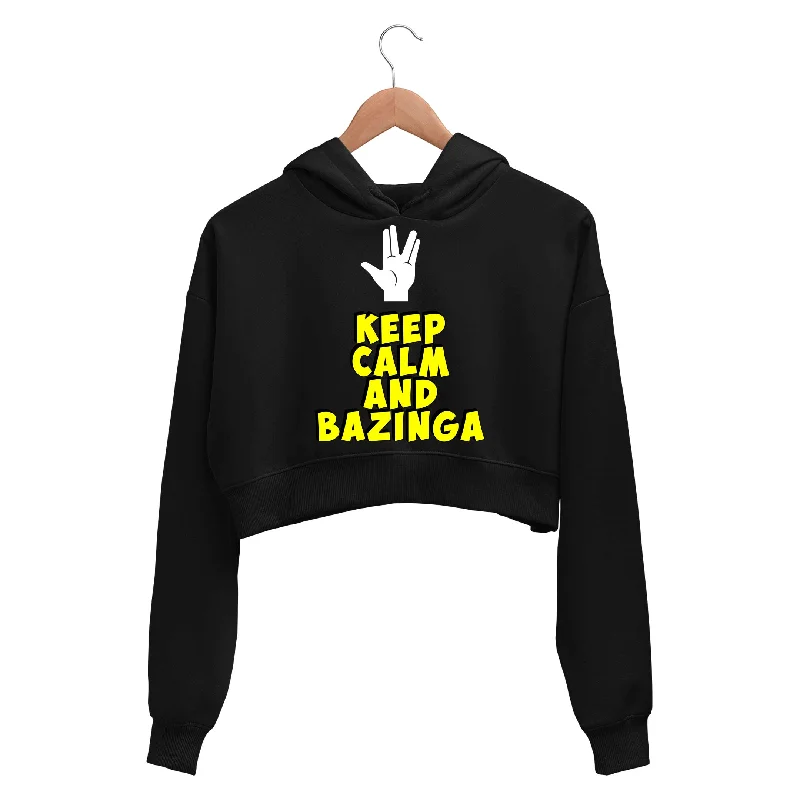 Easygoing Style The Big Bang Theory Crop Hoodie - Keep Calm & Bazinga