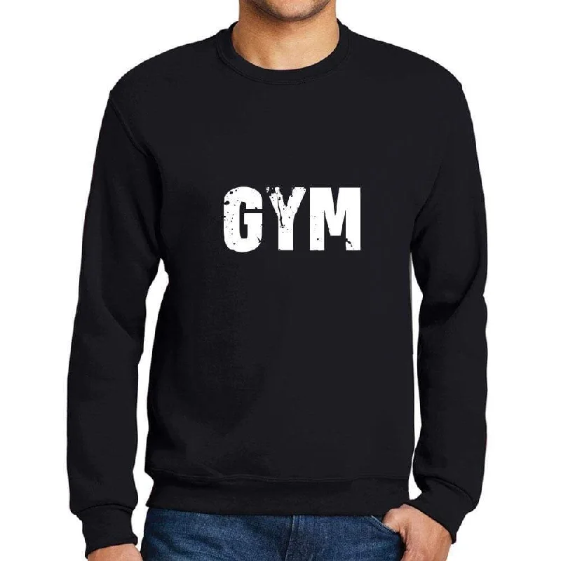 Perfect Tailoring Men's Printed Graphic Sweatshirt Popular Words GYM Deep Black