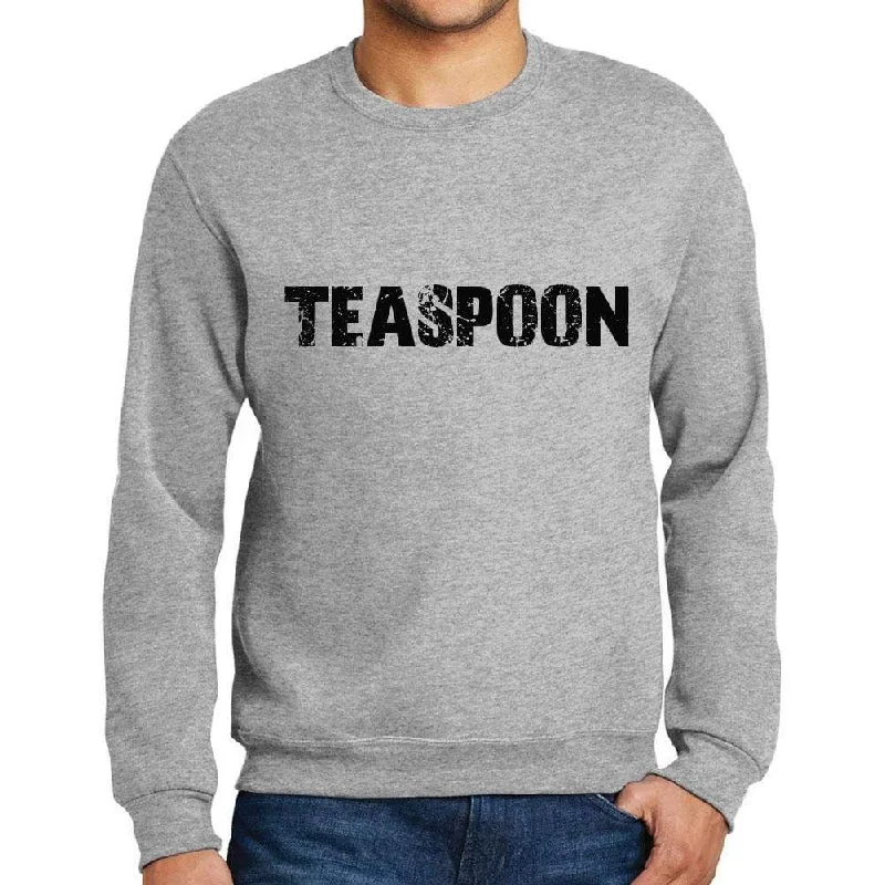 Elegant Wear Men's Printed Graphic Sweatshirt Popular Words TEASPOON Grey Marl