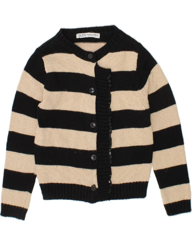 Simple Chic PATRIZIA PEPE Baby Girls Cardigan Sweater 18-24 Months Black Striped