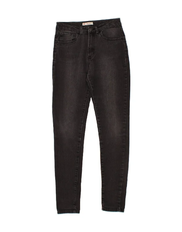 Exquisite Tailoring LEVI'S Girls 721 High Waist Super Skinny Jeans 15-16 Years Black Cotton