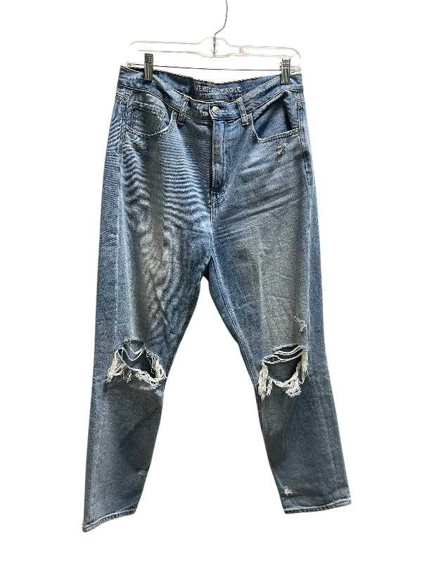 Double-sided Wear Jeans Boyfriend By American Eagle In Blue Denim, Size: 10