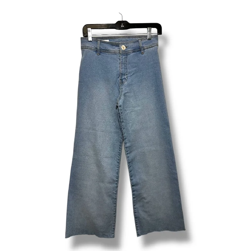 Effortless Style Jeans Flared By Zara In Blue Denim, Size: 12