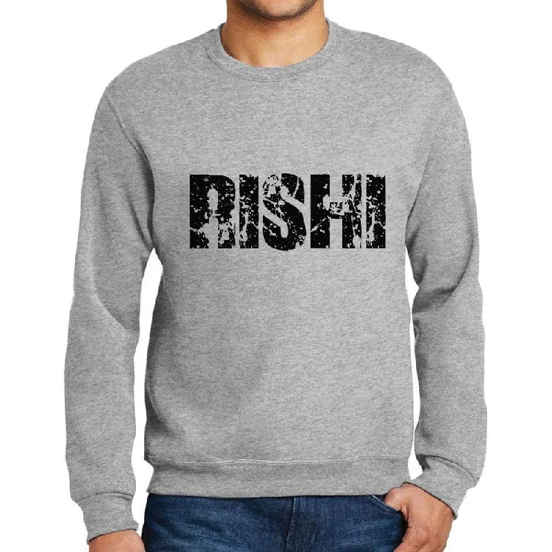 High-end Customization Men's Printed Graphic Sweatshirt Popular Words RISHI Grey Marl High-end Customization Men's Printed Graphic Sweatshirt Popular Words RISHI Grey Marl
