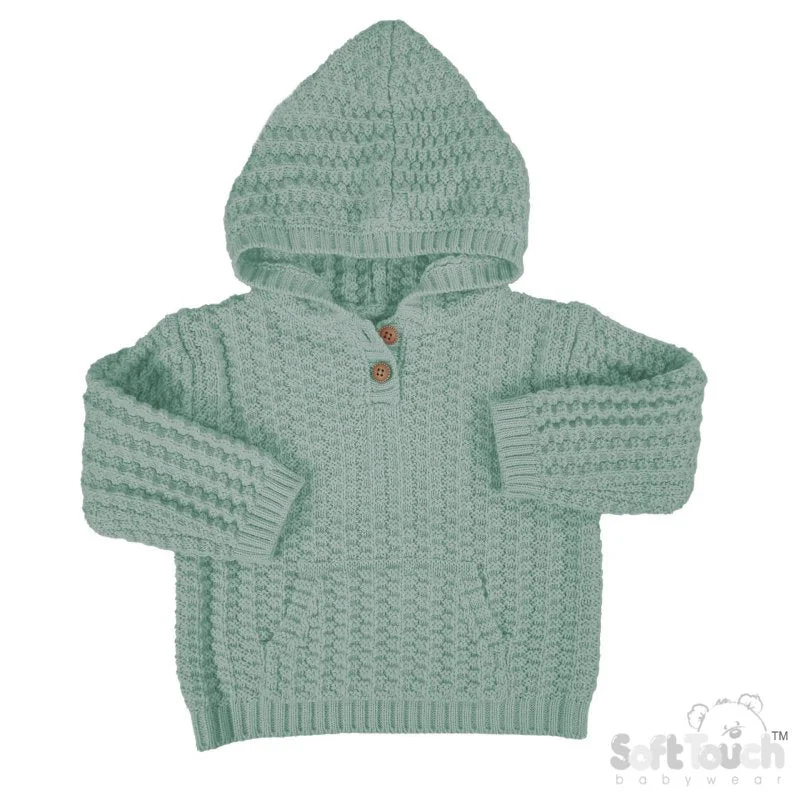 Youthful Vitality Cable Knit Hoodie - Sage Green (6-24m) (PK6) HD18-SG