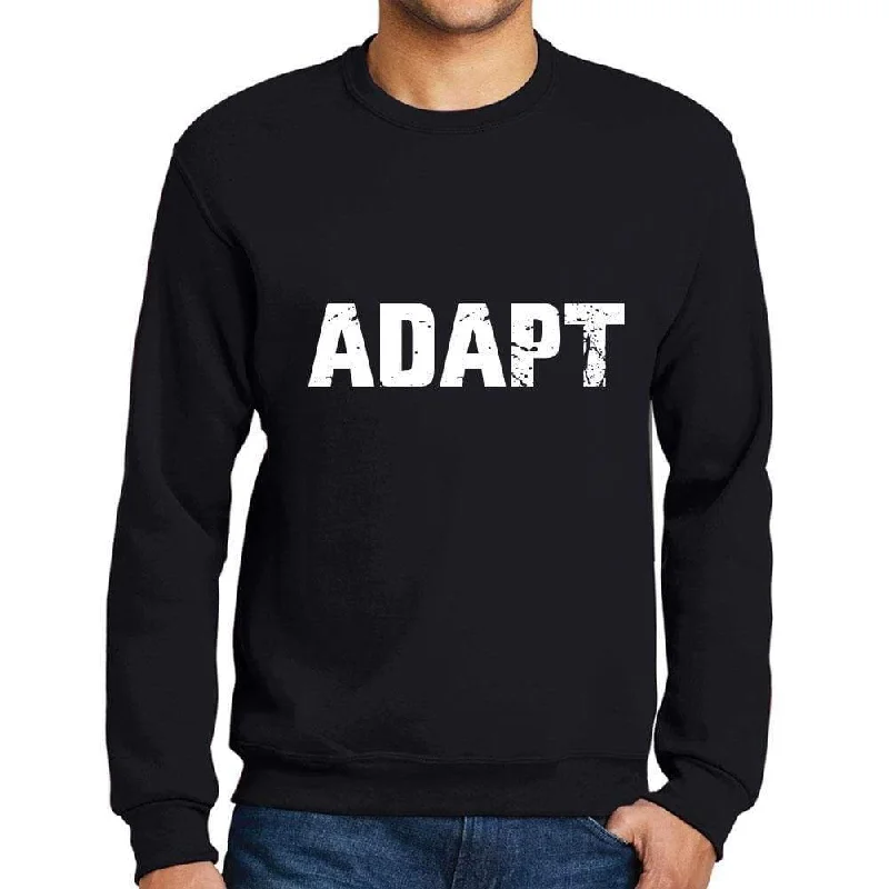 Comfortable Jeans Men's Printed Graphic Sweatshirt Popular Words ADAPT Deep Black