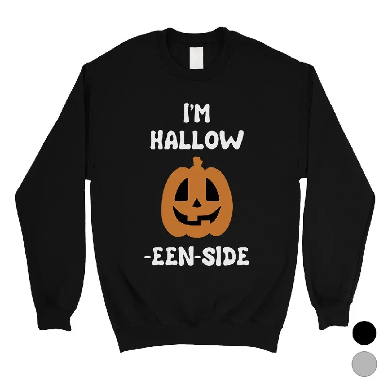 Single-shoulder Neck Design Hollow Inside Pumpkin Unisex Crewneck Sweatshirt