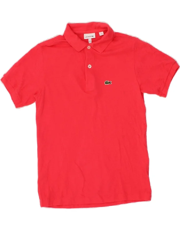 Classic Choice LACOSTE Boys Polo Shirt 11-12 Years Red Cotton