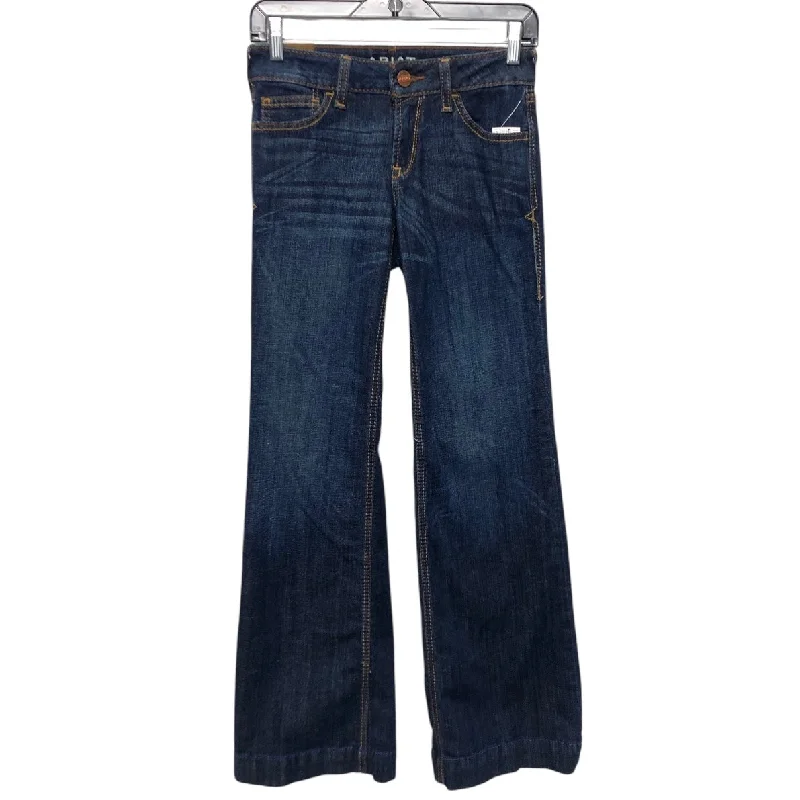 Cozy Vibes Jeans Boot Cut By Ariat In Blue Denim, Size:0