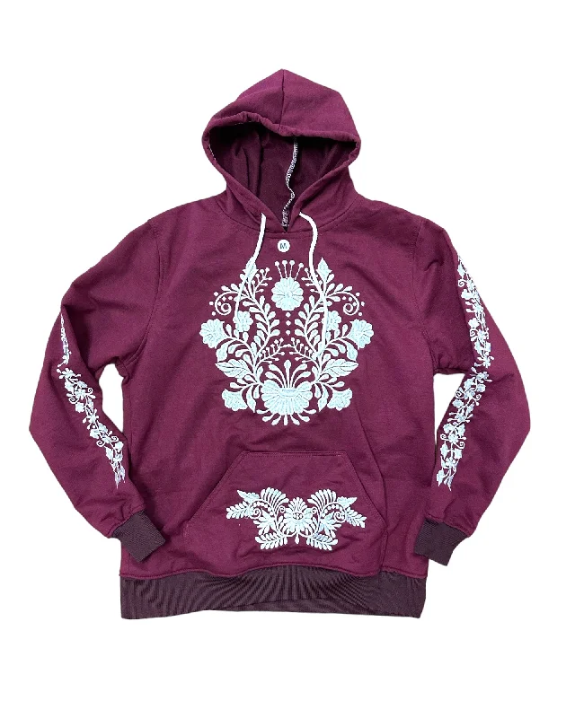 Classic Style Mexican Floral Embroidered Hoodie Texas A&M