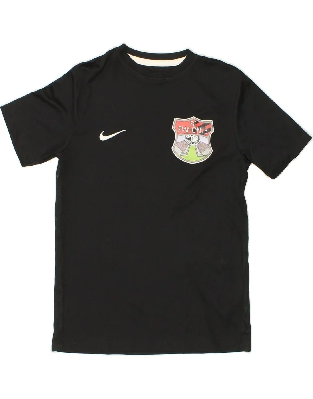 Soft Textures NIKE Boys Dri Fit Graphic T-Shirt Top 10-11 Years Medium Black Polyester Soft Textures NIKE Boys Dri Fit Graphic T-Shirt Top 10-11 Years Medium Black Polyester