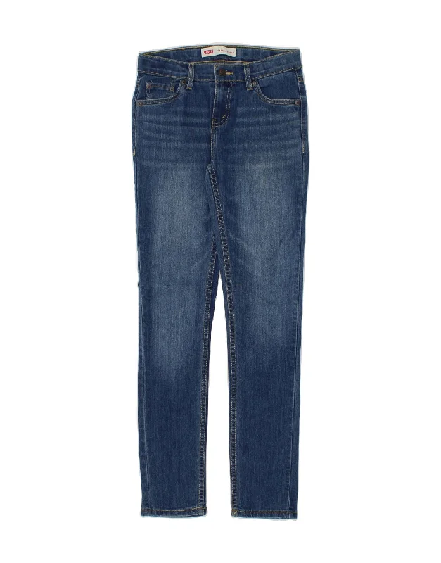 Quality Tailoring LEVI'S Boys Skinny Tapered Jeans 13-14 Years W28 L30 Blue Cotton