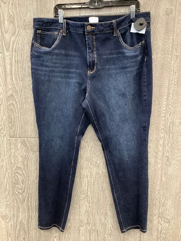 Fashion Must-have Jeans Skinny By Time And Tru In Blue Denim, Size: 20