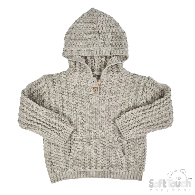 End Of The Year Cable Knit Hoodie - Biscuit (6-24m) (PK6) HD18-BI