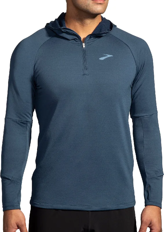Easy-to-Wear Brooks Notch Thermal 2.0 Mens Running Hoody - Blue