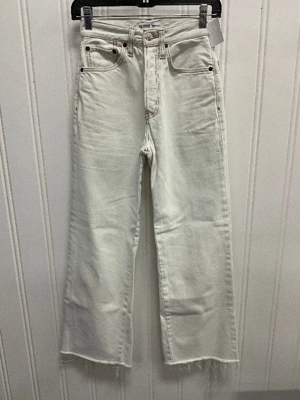 Breezy Comfort Jeans Flared By Clothes Mentor In White, Size: 24