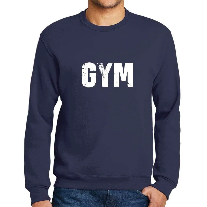 Dynamic Fashion Men's Printed Graphic Sweatshirt Popular Words GYM French Navy