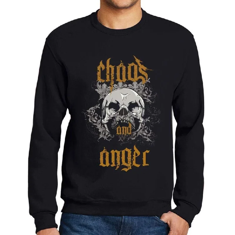 Comfortable Design Ultrabasic - Homme Imprimé Graphique Sweat-Shirt Chaos and Anger Noir Profond