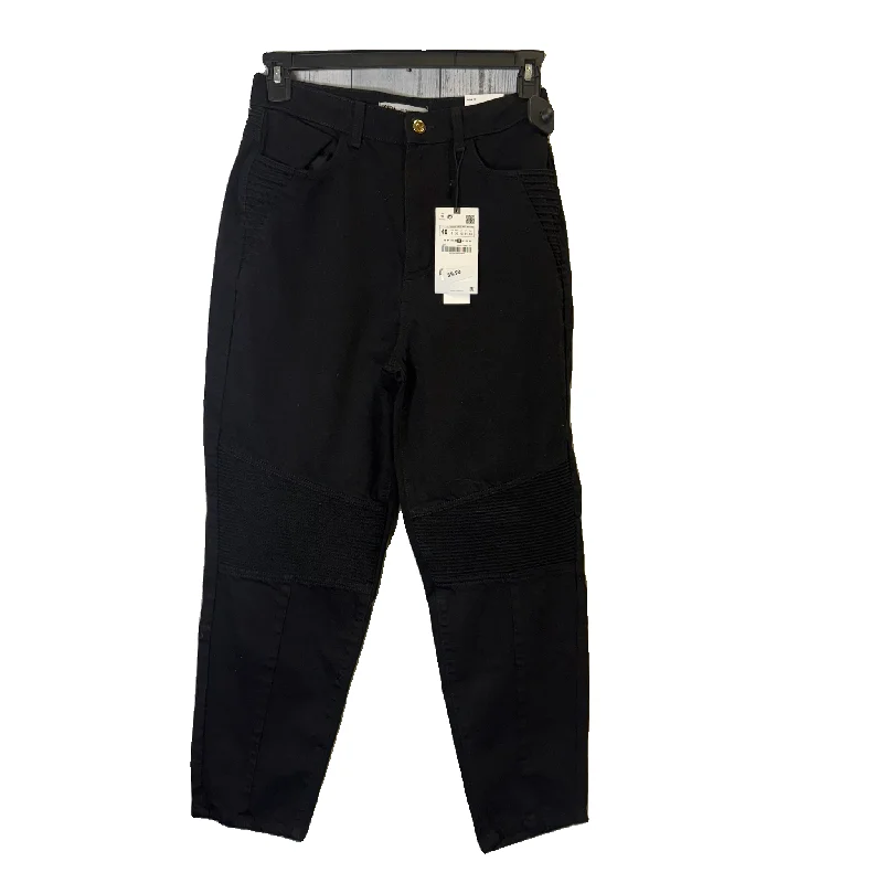 Minimal Classic Jeans Straight By Zara In Black Denim, Size: 8