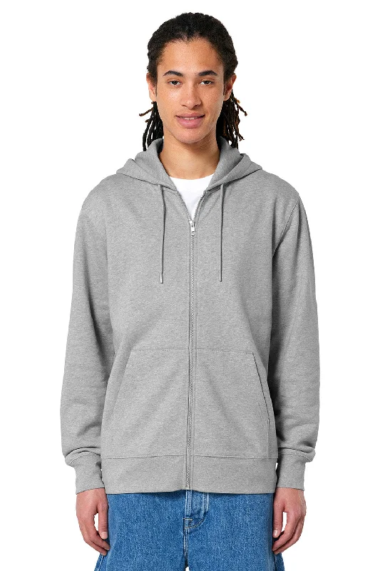 Fashion Touch Stanley/Stella Mens Cultivator 2.0 Full Zip Hooded Sweatshirt Hoodie w/ Pockets - Heather Grey - NEW Fashion Touch Stanley/Stella Mens Cultivator 2.0 Full Zip Hooded Sweatshirt Hoodie w/ Pockets - Heather Grey - NEW
