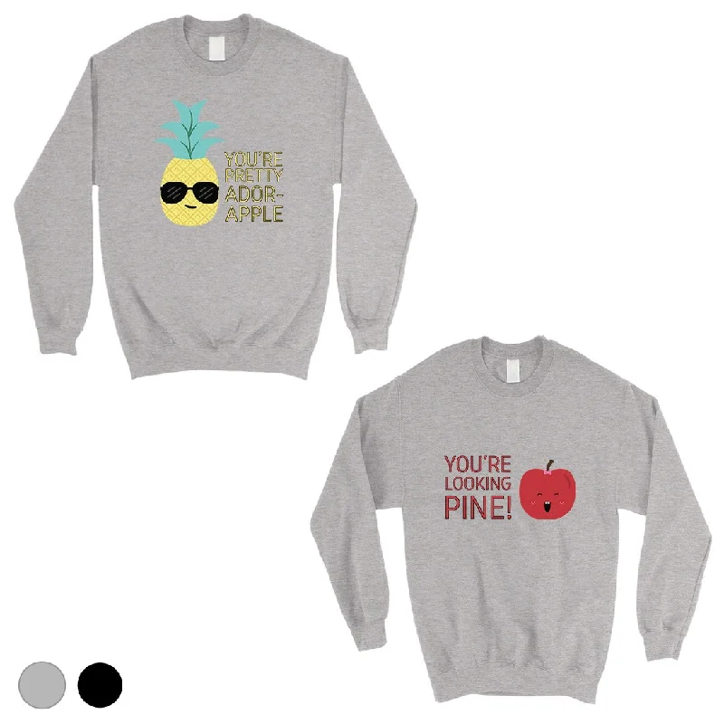 Chic Outfits Pineapple Apple Matching Sweatshirt Pullover Cute Anniversary Gift