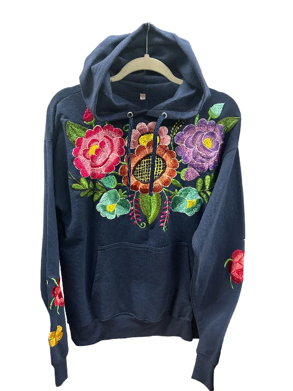 Sports Series Zina Embroidered Hoodie Navy