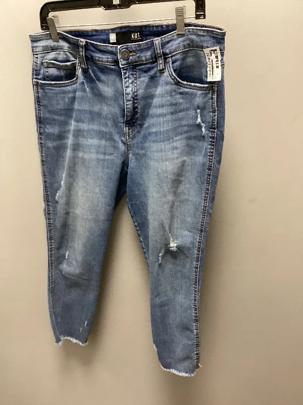 Cozy Apparel Jeans Cropped By Kut In Blue Denim, Size: 12
