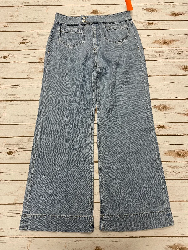 Luxury Classic Jeans Wide Leg By Loft In Blue Denim, Size: 6