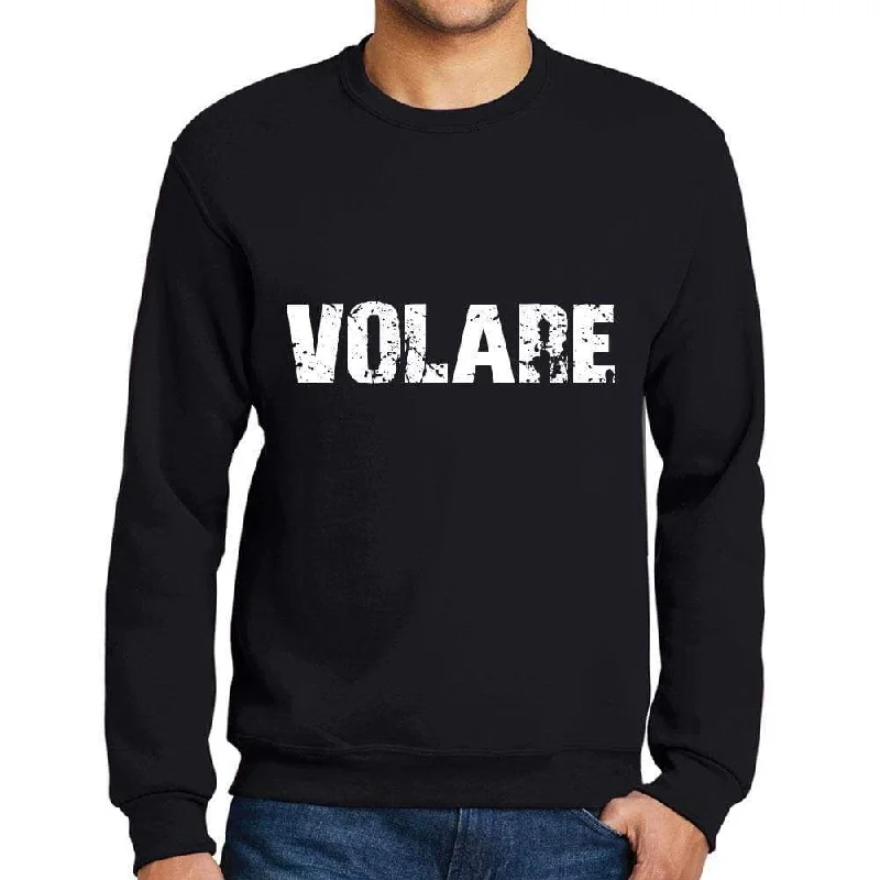 Artistic Temperament Men's Printed Graphic Sweatshirt Popular Words VOLARE Deep Black Artistic Temperament Men's Printed Graphic Sweatshirt Popular Words VOLARE Deep Black