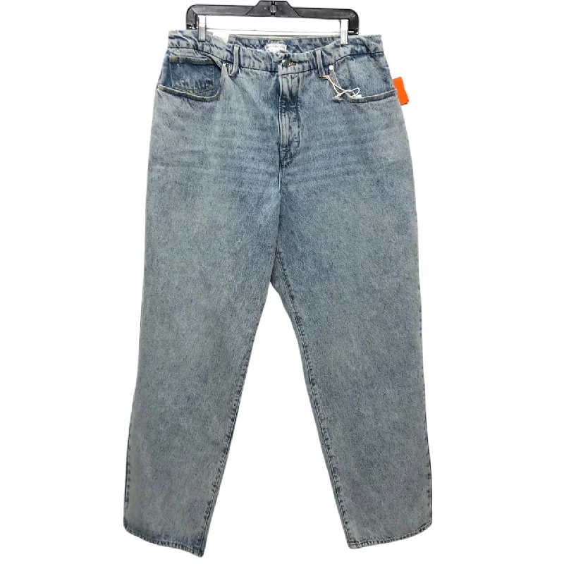 Easy Style Jeans Wide Leg By Good American In Blue Denim, Size:14