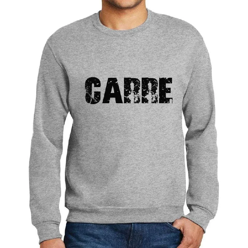 Personalized Wear Men's Printed Graphic Sweatshirt Popular Words CARRE Grey Marl