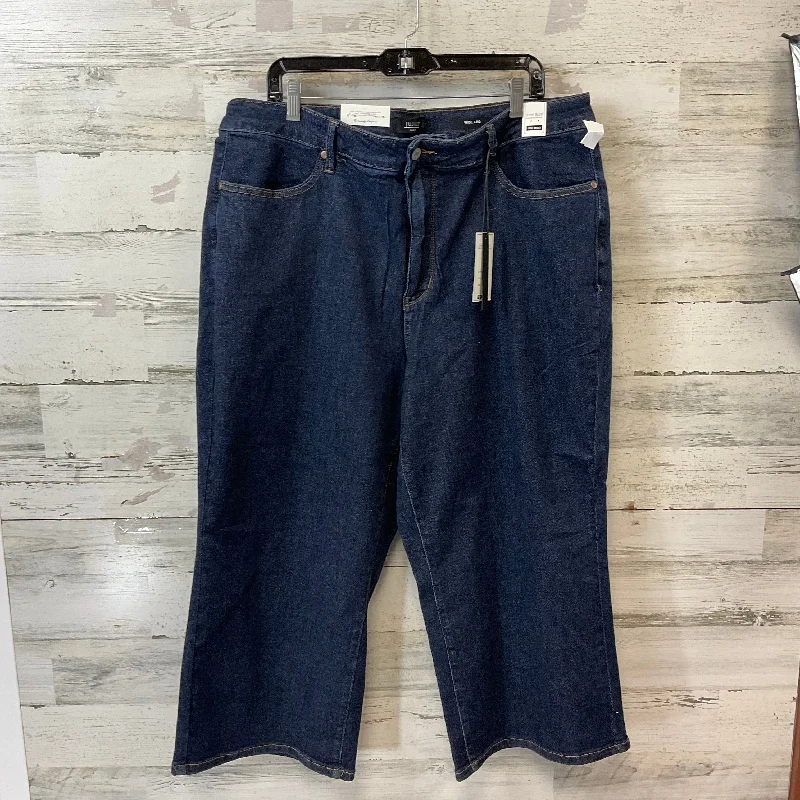 Soft Tops Jeans Wide Leg By Judy Blue In Blue Denim, Size: 22