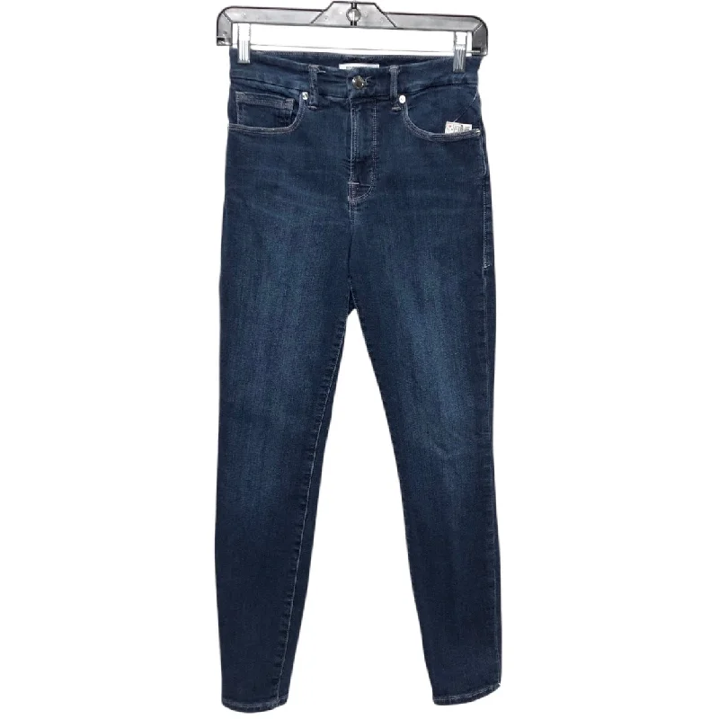 Breezy Style Jeans Cropped By Good American In Blue Denim, Size:2