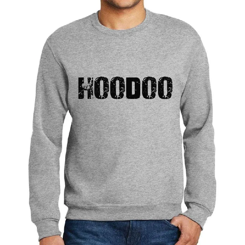 Relaxed Dresses Men's Printed Graphic Sweatshirt Popular Words HOODOO Grey Marl