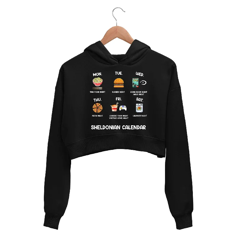 Cozy Chic The Big Bang Theory Crop Hoodie - Sheldonian Calendar